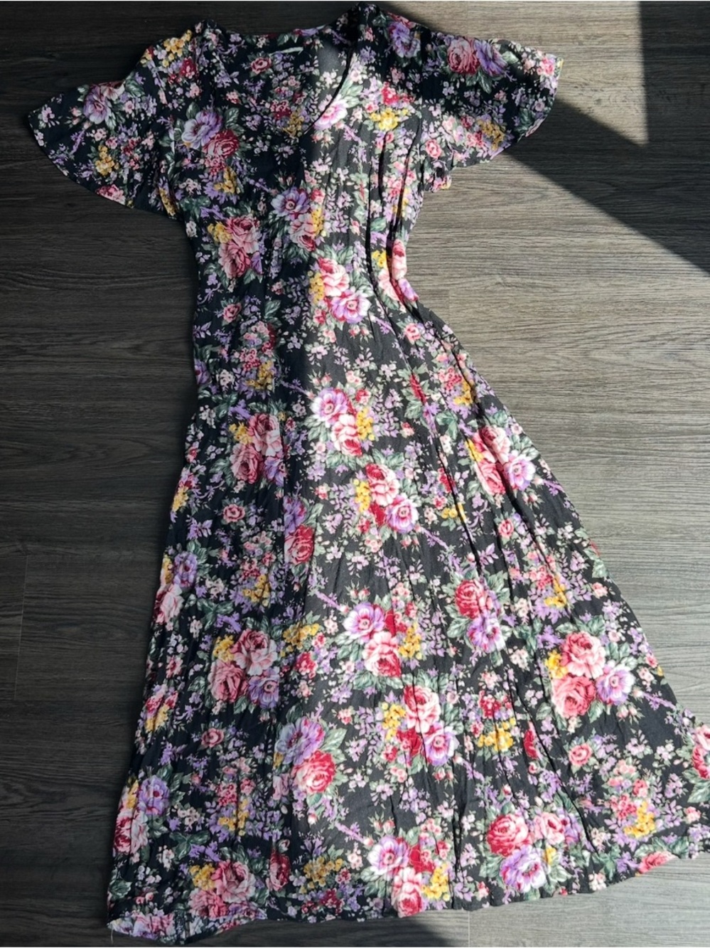 Source Unknown Black Floral Maxi Dress - Picture 5 of 7
